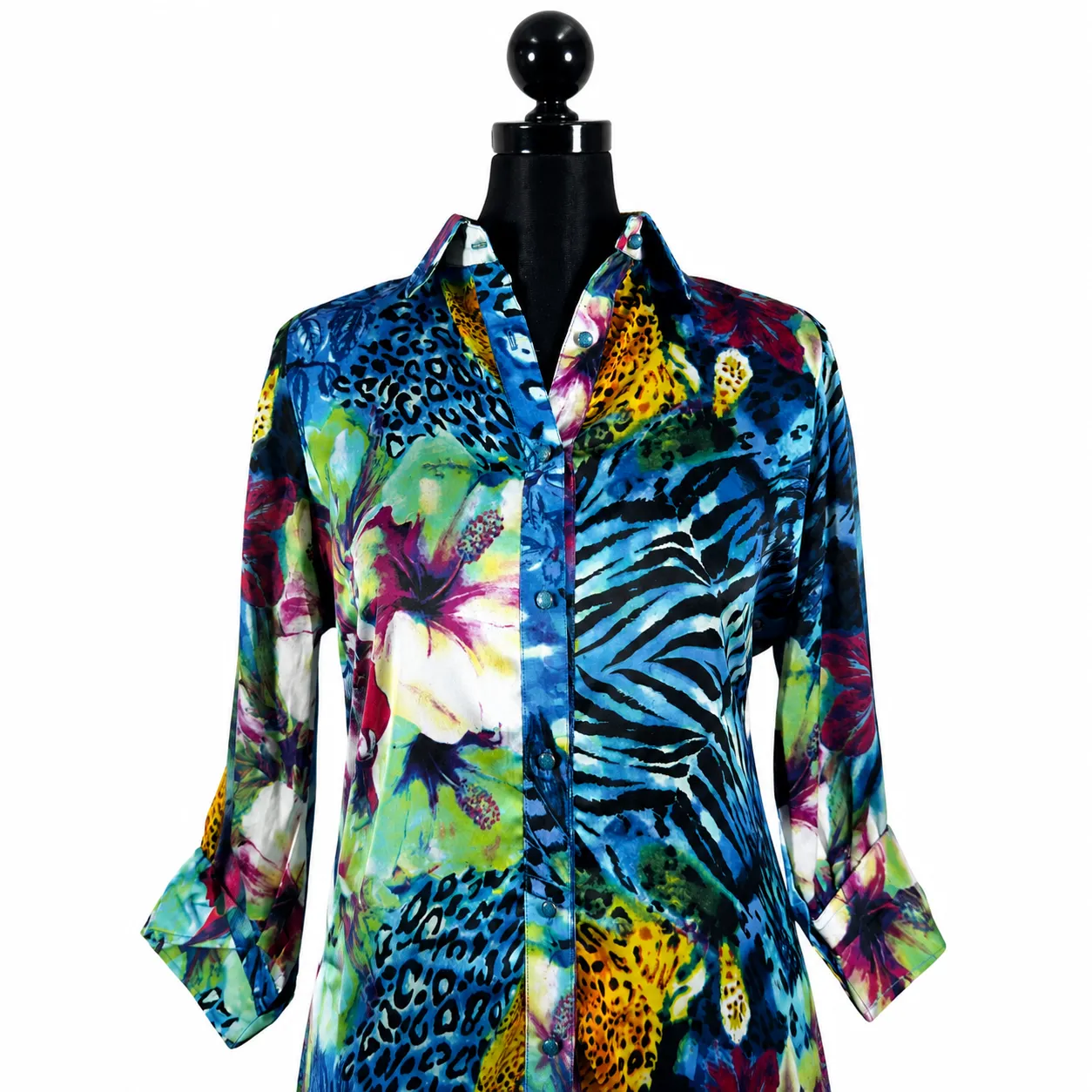 Women's Multicolor Animal & Floral Print Shirt